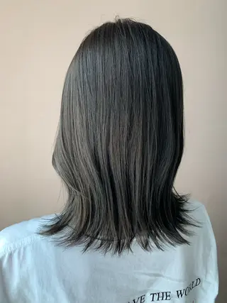 ミディアム カラー hub hair レイヤー/透明感のヘアスタイル
