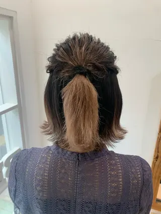 ミディアム カラー パーマ ヘアアレンジ メンズ キッズ マツエク・マツパ アイブロウ 🤍韓国風レイヤー/ 艶髪🤍鳥越美羽のヘアスタイル