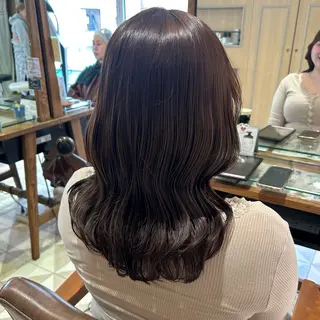 ミディアム カラー ヘアアレンジ 吉水 彩乃 /ボブ/艶感カラーのヘアスタイル