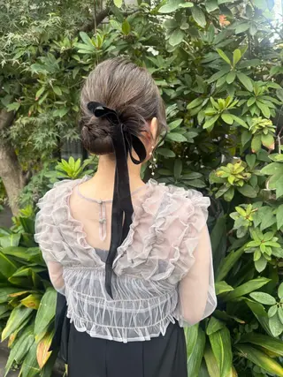 セミロング ヘアアレンジ 🎗️【ヘアセット 美眉】吉川玲🎗️のヘアスタイル