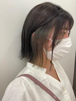 ミディアム カラー ショート/脱白髪染め ☆宇﨑悠実のヘアスタイル