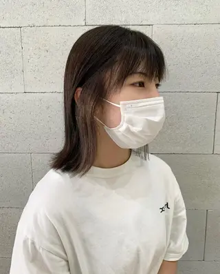 ミディアム カラー カワサキ マホのヘアスタイル