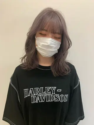 ミディアム カラー 鈴木 まりやのヘアスタイル