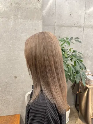 セミロング 柔らかいハイトーン× 似合わせ/Yoheiのヘアスタイル