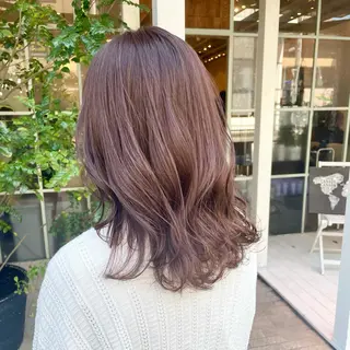 セミロング カラー 【完全個室】髪質改善 暖色カラー/山崎唯奈のヘアスタイル