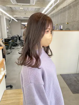 セミロング カラー 八谷 将平のヘアスタイル