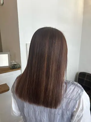 ロング 髪質改善ストレート ミュゼ大西　藤井悠也のヘアスタイル