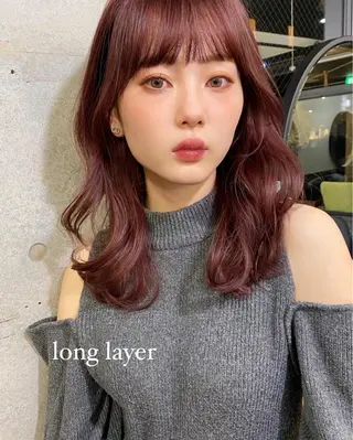 セミロング カラー パーマ 似合わせレイヤー 🇰🇷荒木洋文のヘアスタイル