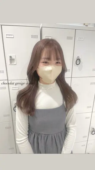 ロング カラー パーマ ヘアアレンジ メンズ 透明感カラー・レイヤ ー🎀amika🎀のヘアスタイル