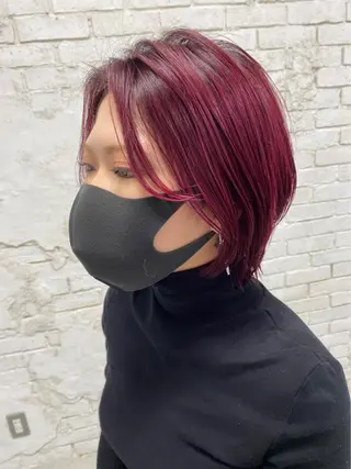 ショート カラー パーマ ヘアアレンジ メンズ キッズ ネイル マツエク・マツパ nameless髪質 改善ブリーチ心斎橋のヘアスタイル