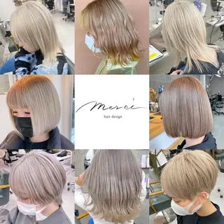 ミディアム カラー Lull1人美容室 バレイヤージュのヘアスタイル