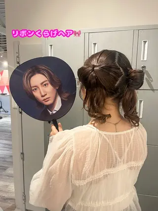 ロング ヘアアレンジ 顔周り/ガーリー /ヘアメ/あつはのヘアスタイル