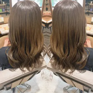 セミロング カラー ヘアアレンジ 韓国hair🦋 Nanaのヘアスタイル