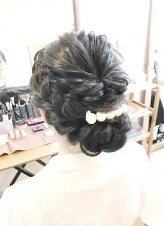 ミディアム ヘアアレンジ キッズ ネイル 早朝✨ヘアセット 着付け/清水玲歌のヘアスタイル