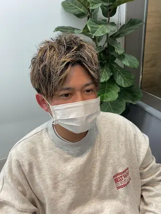 カラー パーマ メンズ 🌼ハイライト透明感 🌼maiのヘアスタイル