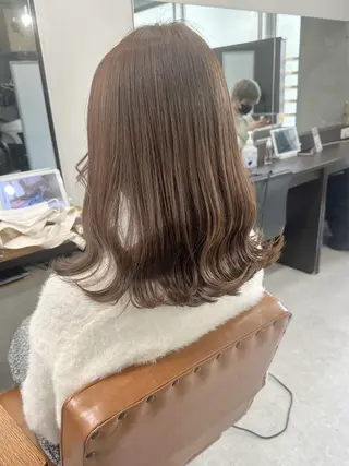 セミロング カラー ヘアアレンジ 🌷FUKA🌷 まろやかハイトーンのヘアスタイル