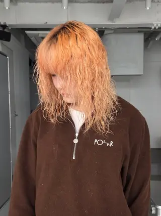 ミディアム カラー パーマ YOKUTO/本日 ⭕️透明カラーパーマのヘアスタイル