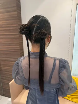ロング ヘアアレンジ 韓国ヘアメイク🎀/ 縮毛矯正✨山本媛香のヘアスタイル