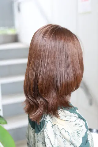 ミディアム カラー パーマ ヒナ/酸性ストレート ・艶カラー🌿のヘアスタイル