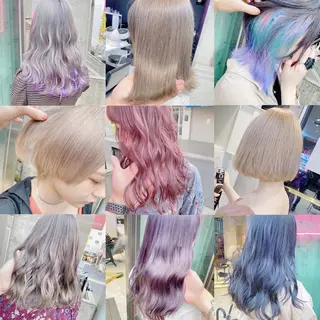 ミディアム カラー ヘアアレンジ TAKUMAブリーチ /切りっぱなし🪽のヘアスタイル