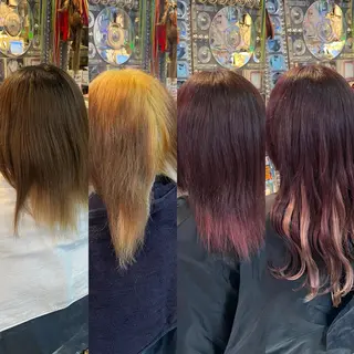 ミディアム カラー ヘアアレンジ 🌈派手髪エクステ ブレイズ🌈ひろとのヘアスタイル