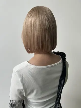 ショート 勝野夏希/ハイトーン /ベージュ/松本のヘアスタイル