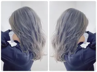 ロング カラー ヘアアレンジ フェザーパーマ/ ダブルカラー/藤田のヘアスタイル