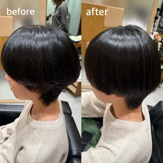 ショート レイヤー/顔周り/透 明感カラー/うる艶のヘアスタイル