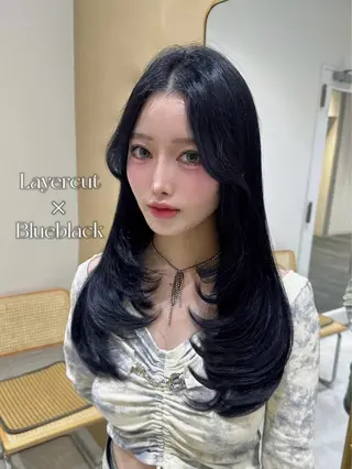 ロング カラー 🍓韓国ヘア レイヤ ーカット🍓笠原 葵のヘアスタイル