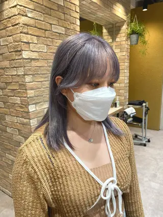 セミロング カラー ワンカールで盛れる レイヤー🎀Macoのヘアスタイル