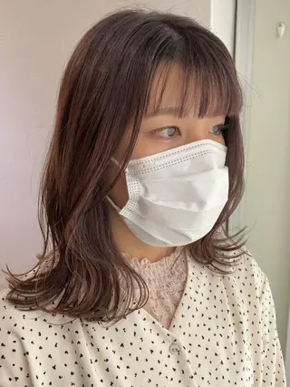 ミディアム カラー パーマ ヘアアレンジ IVY villa Suzu.のヘアスタイル
