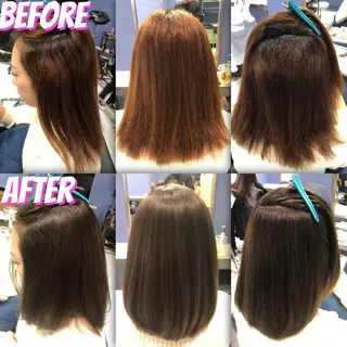 セミロング カラー ブリーチ縮毛矯正/ デサキ ショウヘイのヘアスタイル