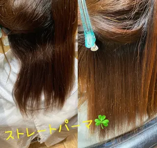 セミロング パーマ コテ巻き風パーマ✨ かつみのヘアスタイル