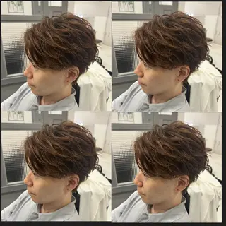 ショート カラー パーマ ヘアアレンジ メンズ 🔥メンズパーマ 特化 渡辺一翔のヘアスタイル