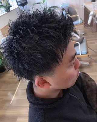 ショート パーマ メンズ メンズパーマ波巻き 🌳大森悠登🌳のヘアスタイル