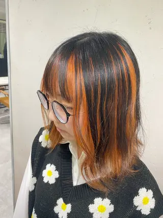 ロング カラー 中目黒ブリーチカラー ボブ橋本青輝のヘアスタイル