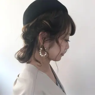 ミディアム カラー パーマ ヘアアレンジ メンズ キッズ ネイル マツエク・マツパ Lien 深井店のヘアスタイル