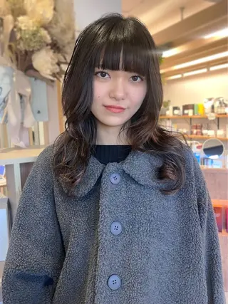 セミロング カラー haruna🌼 暖色♡透明感カラー♡のヘアスタイル