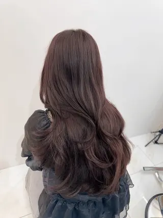 カラー 韓国風レイヤーカラー ライムのヘアスタイル