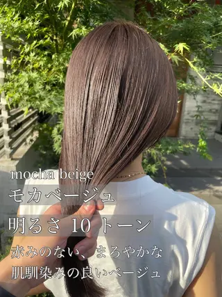 ロング カラー 顔周りカット 【オノザワリョウ】のヘアスタイル