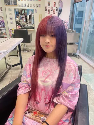ロング 似合わせカット/ デザインカラー🦄のヘアスタイル
