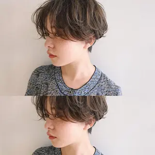 ショート カラー パーマ ヘアアレンジ 松田 亮葉のヘアスタイル