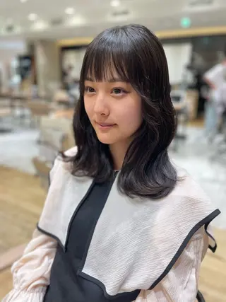 ミディアム カラー 前髪顔まわりカット 🌈中村海聖のヘアスタイル