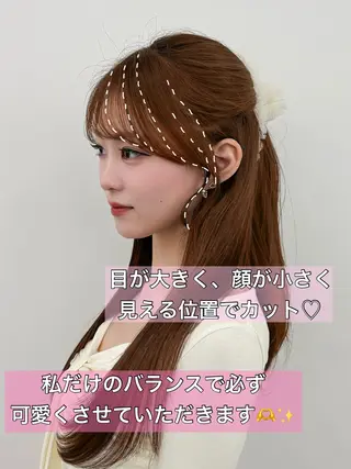 ロング カラー 韓国ヘア/レイヤー/ 顔まわり足立遥奈のヘアスタイル