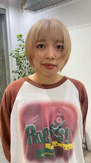 ショート 水野谷愛/ボブ/ レイヤー/暖色カラーのヘアスタイル