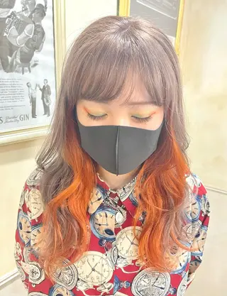 ロング カラー 岩谷/ブリーチ 🪽透明感カラーのヘアスタイル