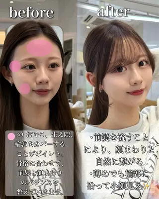 ロング 中顔面短縮 顔まわり新田大翔のヘアスタイル