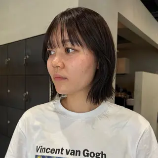 ミディアム カラー レイヤー/グレージュ /ブリーチなし/ひなのヘアスタイル