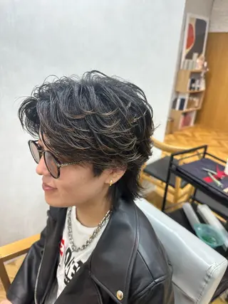 パーマ メンズ メンズカット/ フェザーパーマ/げんのヘアスタイル