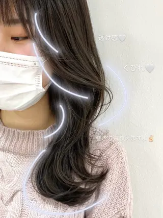 ミディアム カラー 🖤顔まわり 盛れヘア⟡アズサ🖤のヘアスタイル